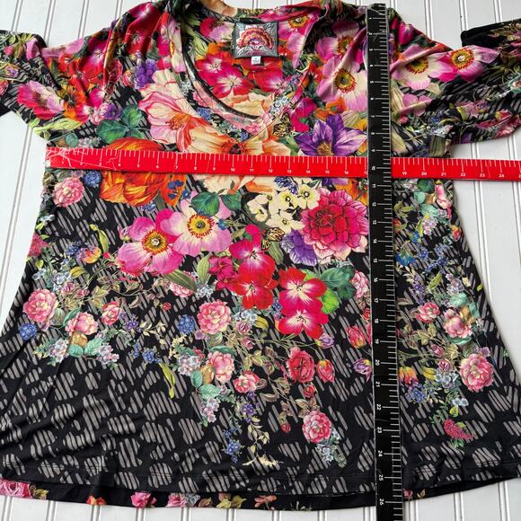 Johnny Was Long sleeve V Neck T-Shirt size 14 - Picture 8 of 9